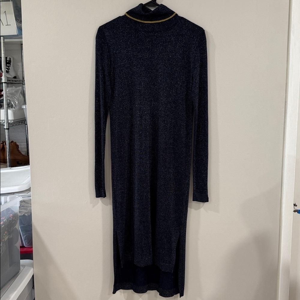 NWT Scotch and Soda long sleeve metallic midi dress